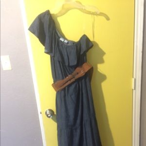 Cato denim one sleeve dress